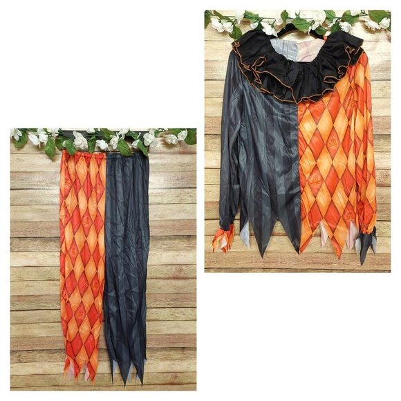 Underwraps Evil Scary Clown Teen One Size Halloween Costume Skull Print - Picture 1 of 15